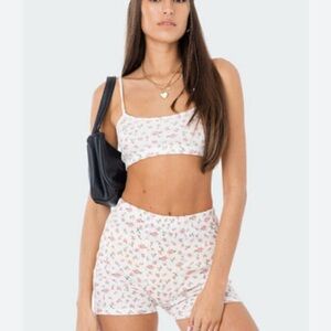 Floral Crop Top and Shorts Set